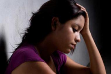 Somber woman
